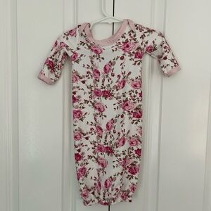 Posh peanut newborn pink floral sleeper gown milk silk